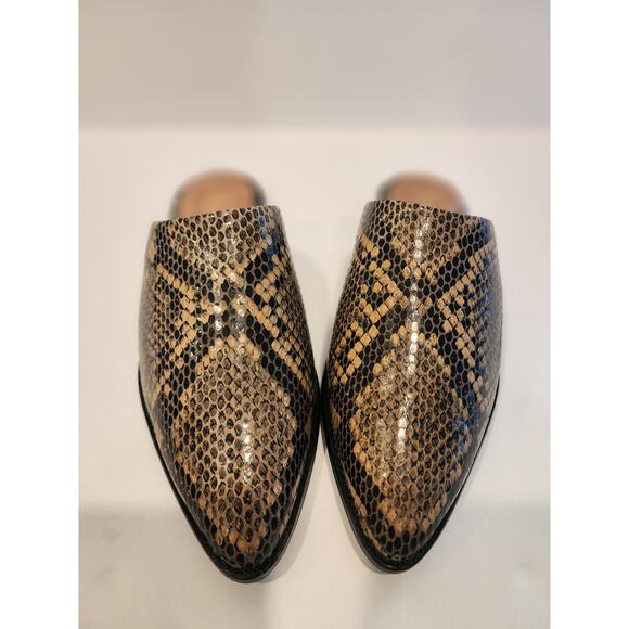 Seychelles Snakeskin Pointed Toe Mules Slip-On Flats Women’s 7.5 NWOT - Picture 3 of 7